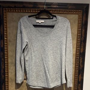 LOFT Pale Gray Sweater w/ Black Specks